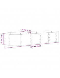 Letto Giardino Acciaio Verniciato a Polvere 224x80x36cm Argento