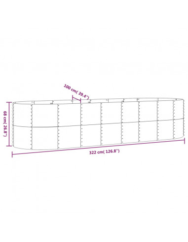 Letto Giardino Acciaio Zincato 322x100x68 cm Verde