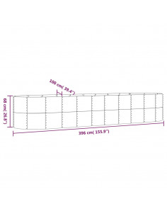 Letto Giardino Acciaio Zincato 396x100x68 cm Verde