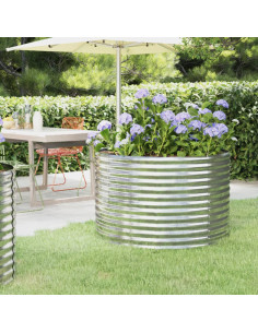 Letto Giardino Acciaio Verniciato Polvere 100x100x68cm Argento