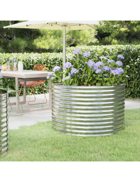 Letto Giardino Acciaio Verniciato Polvere 100x100x68cm Argento