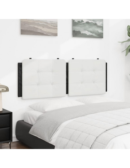 Cuscino Testiera Bianco e Nero 140 cm in Similpelle