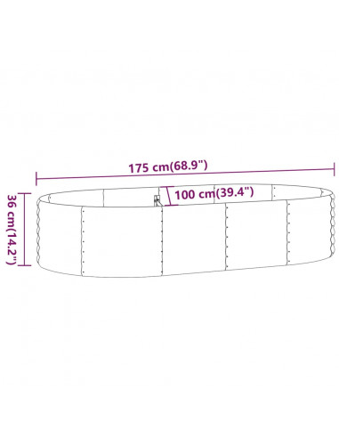 Letto Giardino Acciaio Zincato 175x100x36 cm Marrone