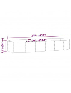 Letto Giardino Acciaio Verniciato Polvere 249x100x36cm Marrone