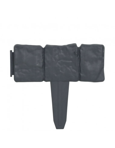 Bordura di Recinzione Prato Effetto Pietra 41 pz Plastica 10 m