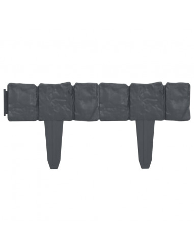 Bordura di Recinzione Prato Effetto Pietra 41 pz Plastica 10 m