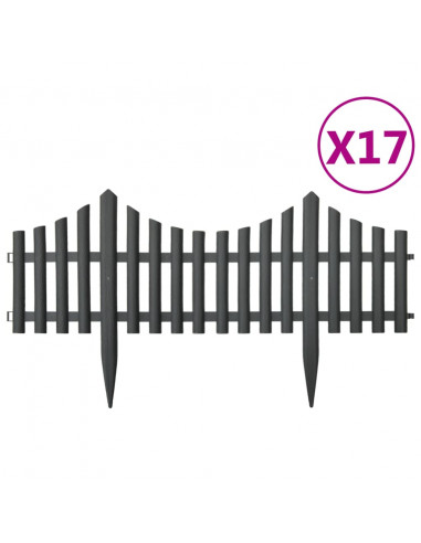 Bordi per Prato 17 pz Antracite 10 m in PP