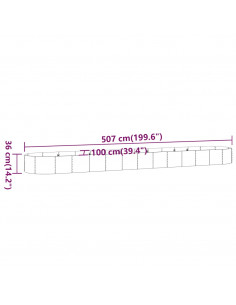 Letto Giardino Acciaio Verniciato Polvere 507x100x36cm Argento