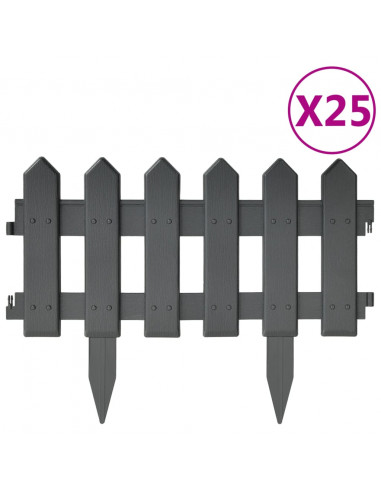 Bordi per Prato 25 pz Antracite 10 m in PP