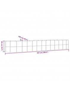 Letto Giardino Acciaio Verniciato Polvere 507x100x68cm Argento