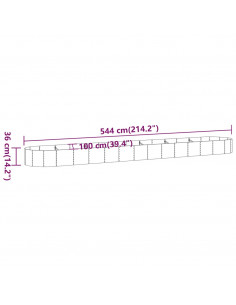 Letto Giardino Acciaio Verniciato Polvere 544x100x36cm Argento