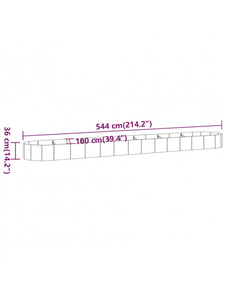 Letto Giardino Acciaio Verniciato Polvere 544x100x36cm Argento
