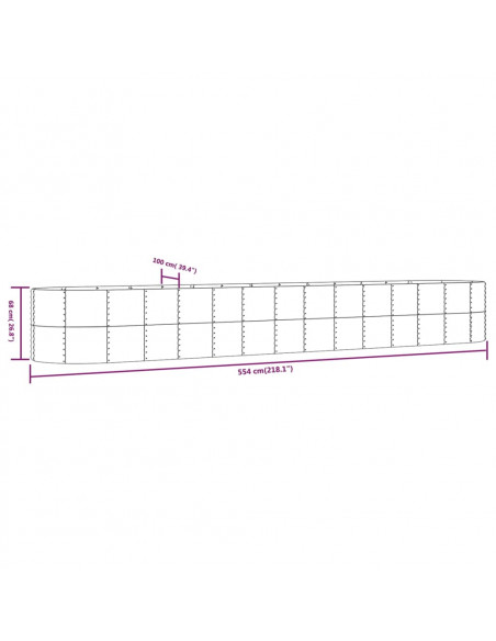 Letto Giardino Acciaio Verniciato Polvere 554x100x68cm Argento