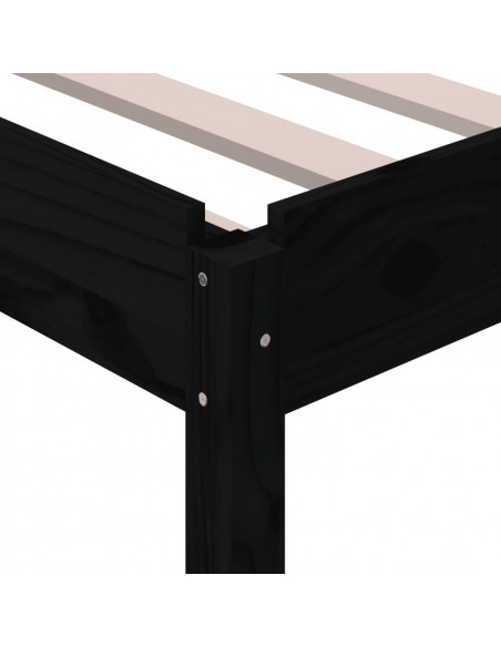Letto Impilabile Nero 100x200cm in Legno Massello di Pino