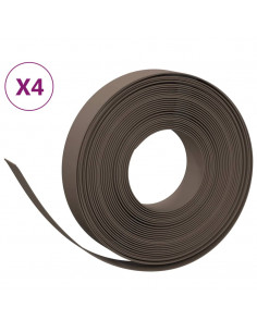 Bordature da Giardino 4 pz Marroni 10 m 10 cm in Polietilene 2
