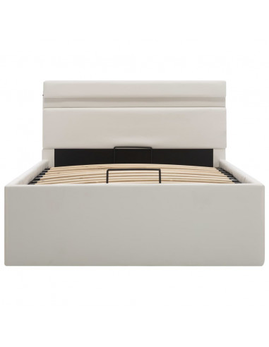 Giroletto Contenitore Idraulico LED Bianco Similpelle 90x200 cm