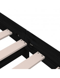 Letto Impilabile Nero 90x200cm in Legno Massello di Pino