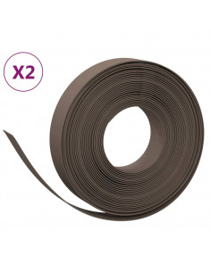 Bordature da Giardino 2 pz Marroni 10 m 10 cm in Polietilene 2
