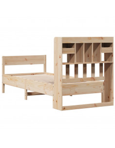 Letto Libreria senza Materasso 100x200 cm in Legno di Pino