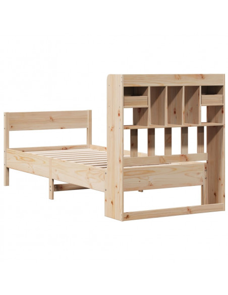 Letto Libreria senza Materasso 100x200 cm in Legno di Pino