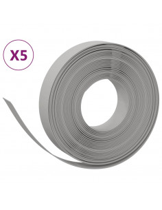 Bordature da Giardino 5 pz Grigie 10 m 10 cm in Polietilene 2