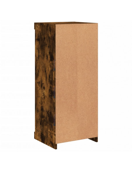 Credenza con Luci LED Rovere Fumo 41x37x100 cm