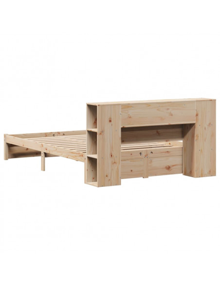 Letto Libreria senza Materasso 120x200cm Legno Massello di Pino