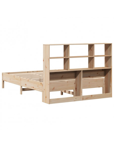 Letto Libreria senza Materasso 140x190 cm in Legno di Pino