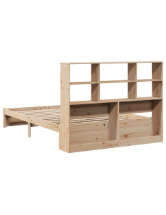Letto Libreria senza Materasso 140x200 cm in Legno di Pino