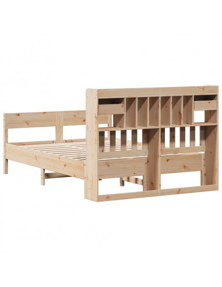 Letto Libreria senza Materasso 160x200 cm in Legno di Pino