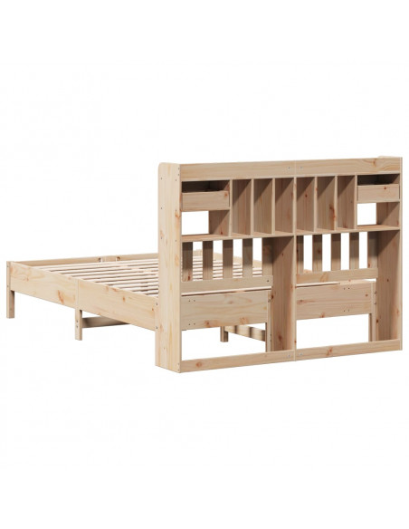 Letto Libreria senza Materasso 160x200 cm in Legno di Pino