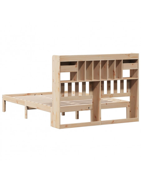 Letto Libreria senza Materasso 160x200 cm in Legno di Pino