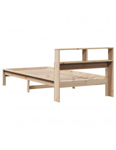 Letto Libreria senza Materasso 90x200 cm Legno Massello Pino