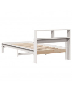 Letto Libreria senza Materasso Bianco 100x200 cm Legno di Pino