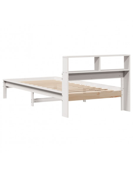 Letto Libreria senza Materasso Bianco 100x200 cm Legno di Pino