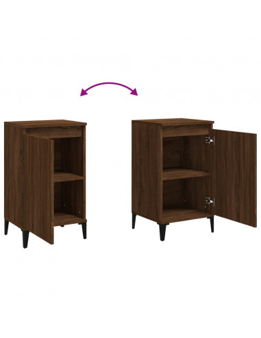 Comodini 2 pz Rovere Marrone 40x35x70 cm in Legno Multistrato
