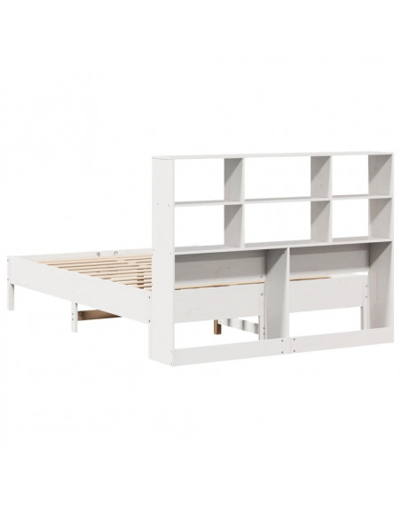 Letto Libreria senza Materasso Bianco 120x190 cm Legno di Pino