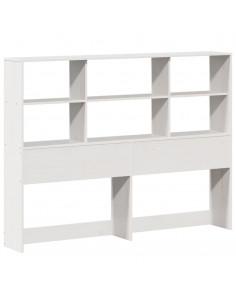 Letto Libreria senza Materasso Bianco 120x190 cm Legno Massello