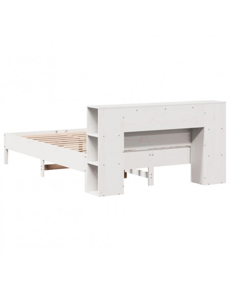 Letto Libreria senza Materasso Bianco 120x200 cm Legno di Pino