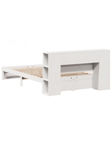 Letto Libreria senza Materasso Bianco 120x200 cm Legno di Pino