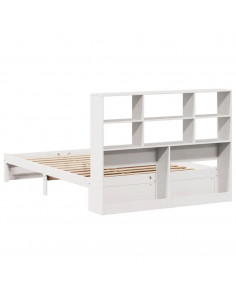 Letto Libreria senza Materasso Bianco 120x200 cm Legno di Pino