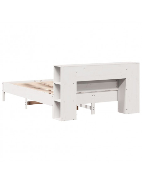 Letto Libreria senza Materasso Bianco 140x200 cm Legno di Pino