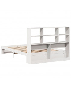 Letto Libreria senza Materasso Bianco 140x200 cm Legno di Pino