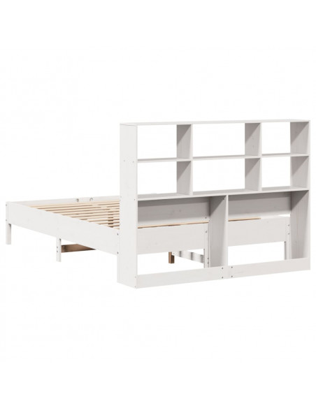 Letto Libreria senza Materasso Bianco 140x200 cm Legno di Pino