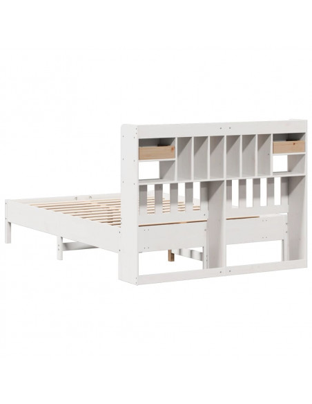 Letto Libreria senza Materasso Bianco 140x200 cm Legno di Pino