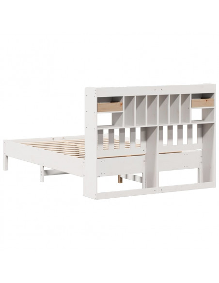 Letto Libreria senza Materasso Bianco 150x200 cm Legno di Pino
