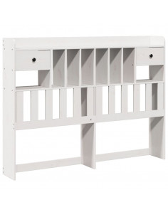 Letto Libreria senza Materasso Bianco 150x200 cm Legno di Pino