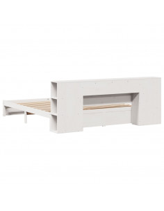 Letto Libreria senza Materasso Bianco 200x200 cm Legno di Pino