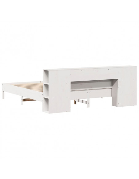 Letto Libreria senza Materasso Bianco 200x200 cm Legno di Pino