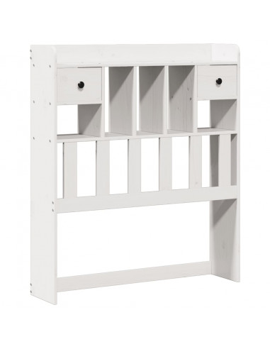 Letto Libreria senza Materasso Bianco 90x190 cm Massello Pino